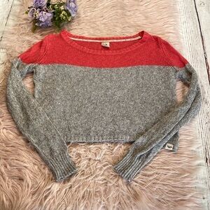 Roxy Colorblock Knit Cropped Sweater sz S